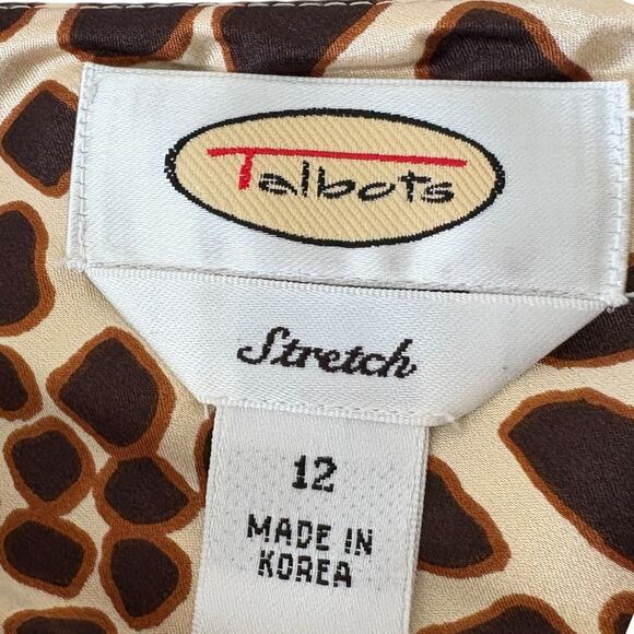 Vintage Y2K Talbots Silk Leopard Babydoll Top Mob Wife Glam Animal Print 12 - Picture 4 of 10